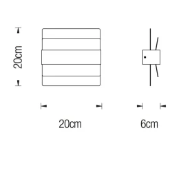 ALETA LED Wandleuchte mit eleganter Blende aus Metall-Lamellen
