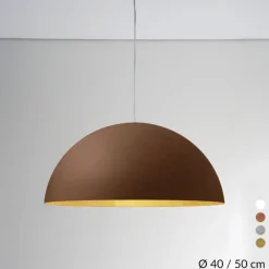 AMEDEO Halbkugel Pendelleuchte Oberfläche Corten (Rost)