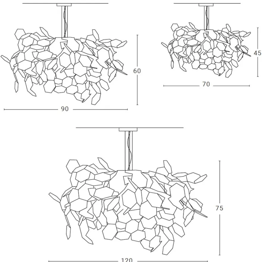 ANDROMEDA Italienische Design Hängeleuchte aus Messing