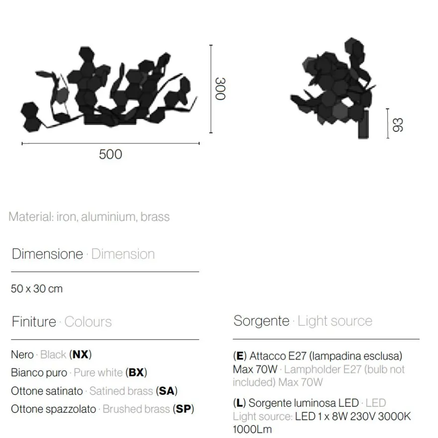 ANDROMEDA Italienische Design Wandleuchte