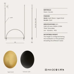 ARC Design-Hängeleuchte mit LED Leucht-Röhre
