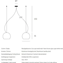 BALL Opalglas Doppelpendel