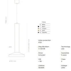BCN 55 LED Pendelleuchte Dim-to-warm