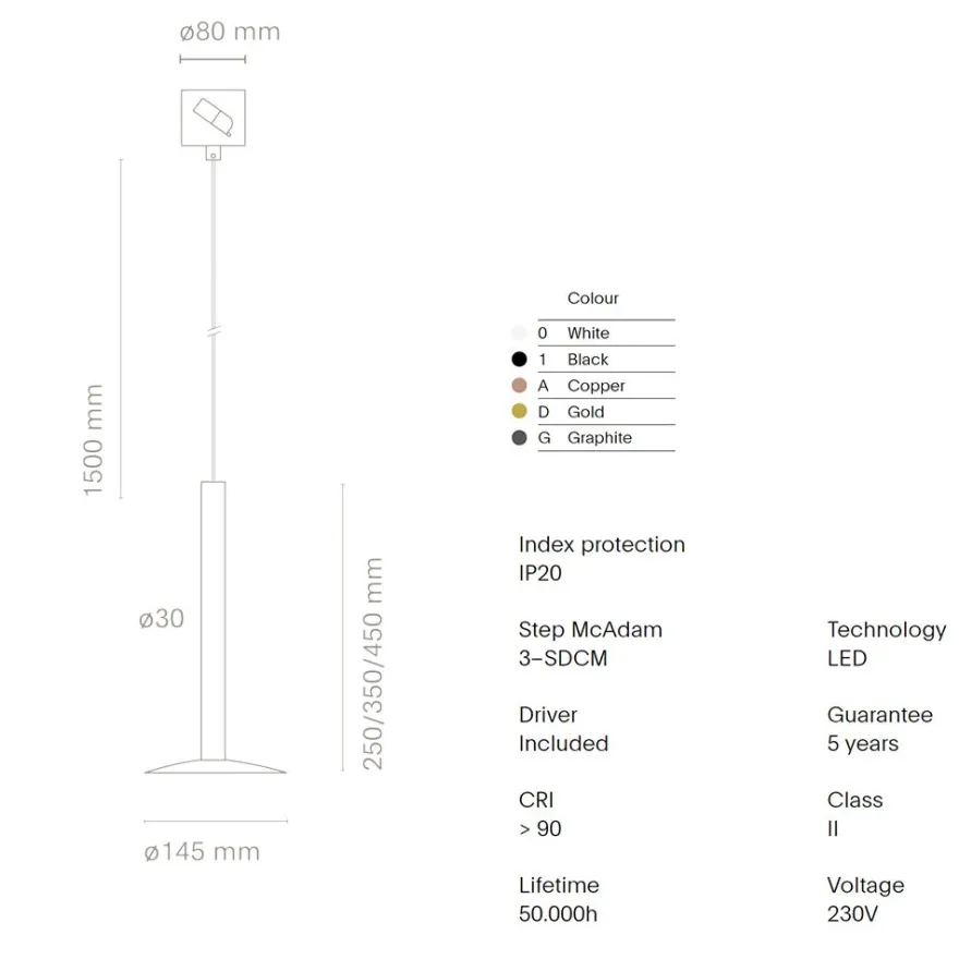 BCN 30 LED Pendelleuchte mit flachem Schirm