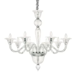 BEAU Italienischer Glas-Kronleuchter 8-flammig