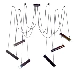 BEPPO Zylindrische Pendelleuchte mit einstellbarerem Spot - 1 bis 6 flammig
