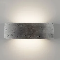BOGGA Halbrunde LED Wandleuchte aus Leichtbeton