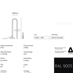 BOW Design Stehlampe mit Dimmer