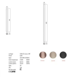 CHRIS Moderne Stab-Wandleuchte