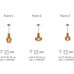 CLAIR Pendelleuchte mit Lampenschirm aus Holz