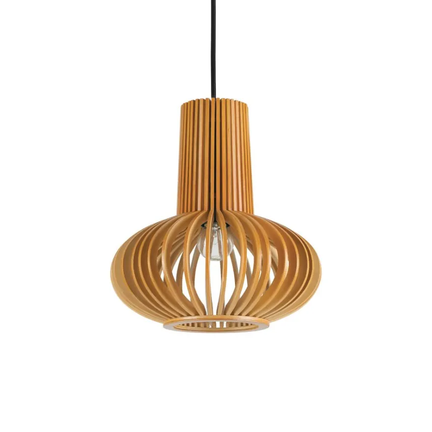 CLAIR Pendelleuchte mit Lampenschirm aus Holz