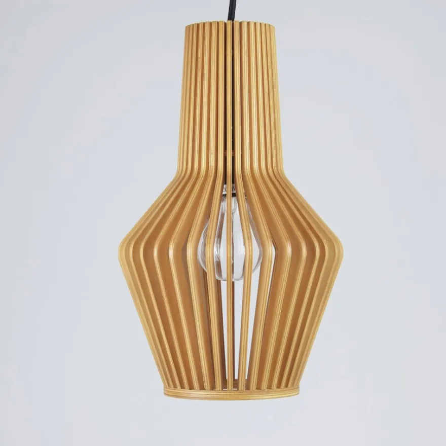 CLAIR Pendelleuchte mit Lampenschirm aus Holz