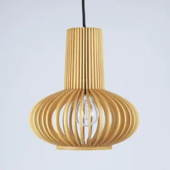 CLAIR Pendelleuchte mit Lampenschirm aus Holz