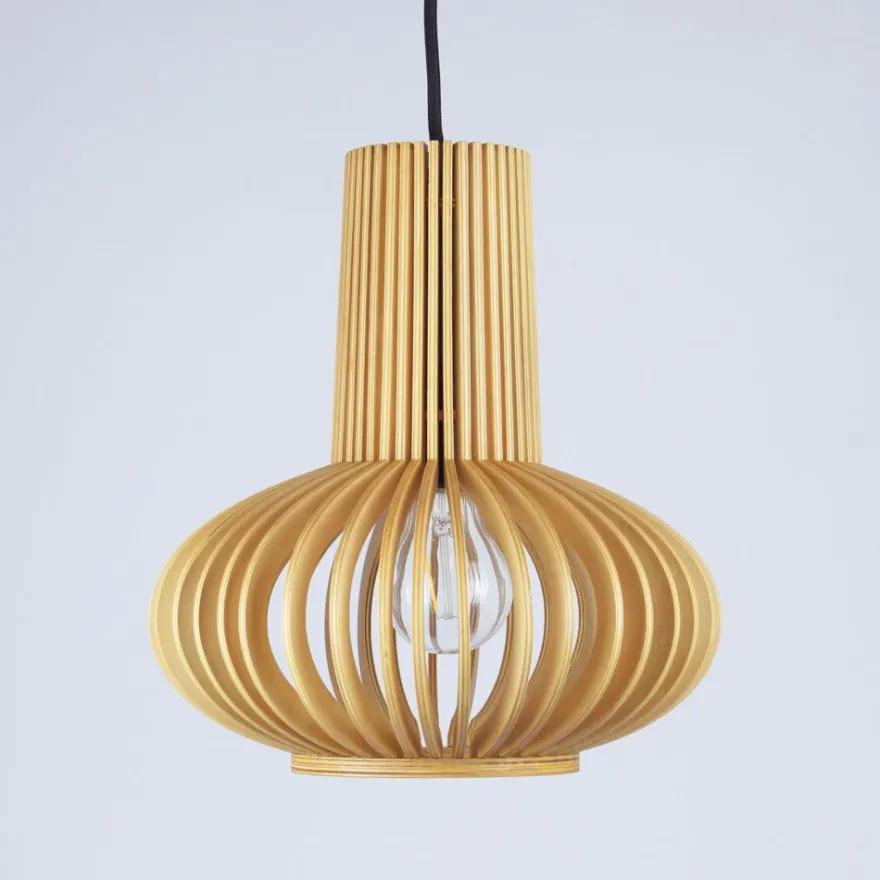 CLAIR Pendelleuchte mit Lampenschirm aus Holz