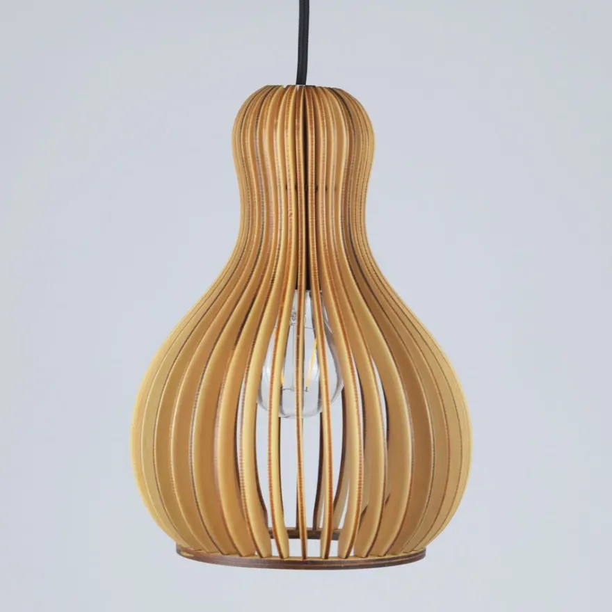 CLAIR Pendelleuchte mit Lampenschirm aus Holz