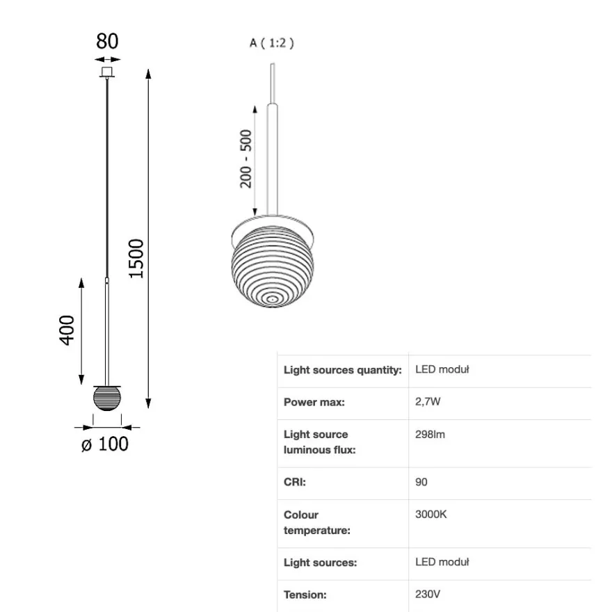 CLAR Kleine LED Pendelleuchte