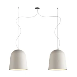 CLAVIO Design Doppel-Pendelleuchte mit Keramik-Schirm