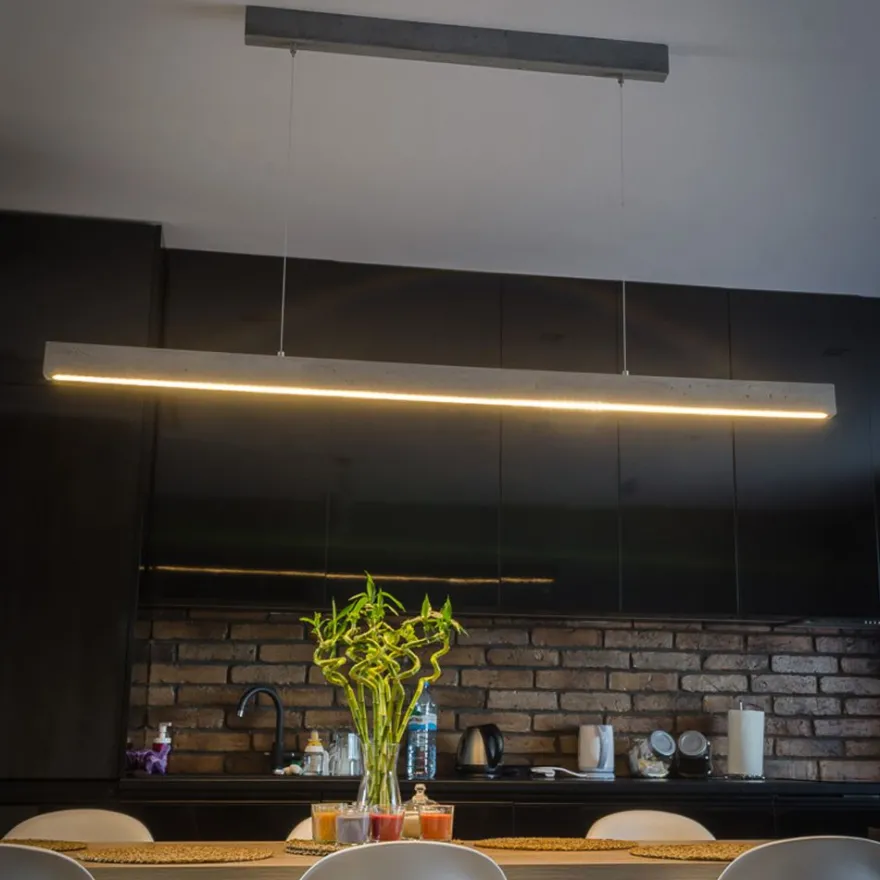 C-LINE längliche LED Hängeleuchte aus Beton