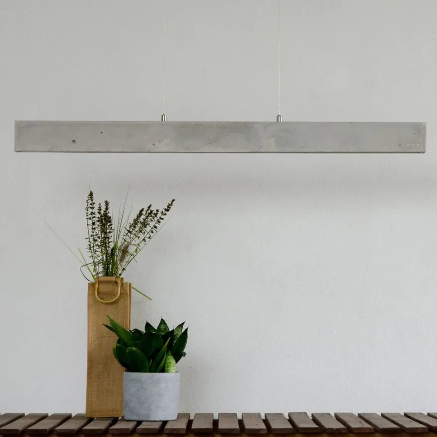 C-LINE längliche LED Hängeleuchte aus Beton