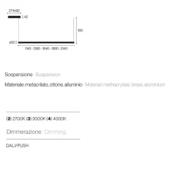 COSIMA Italienische Design Linienleuchte aus Messing