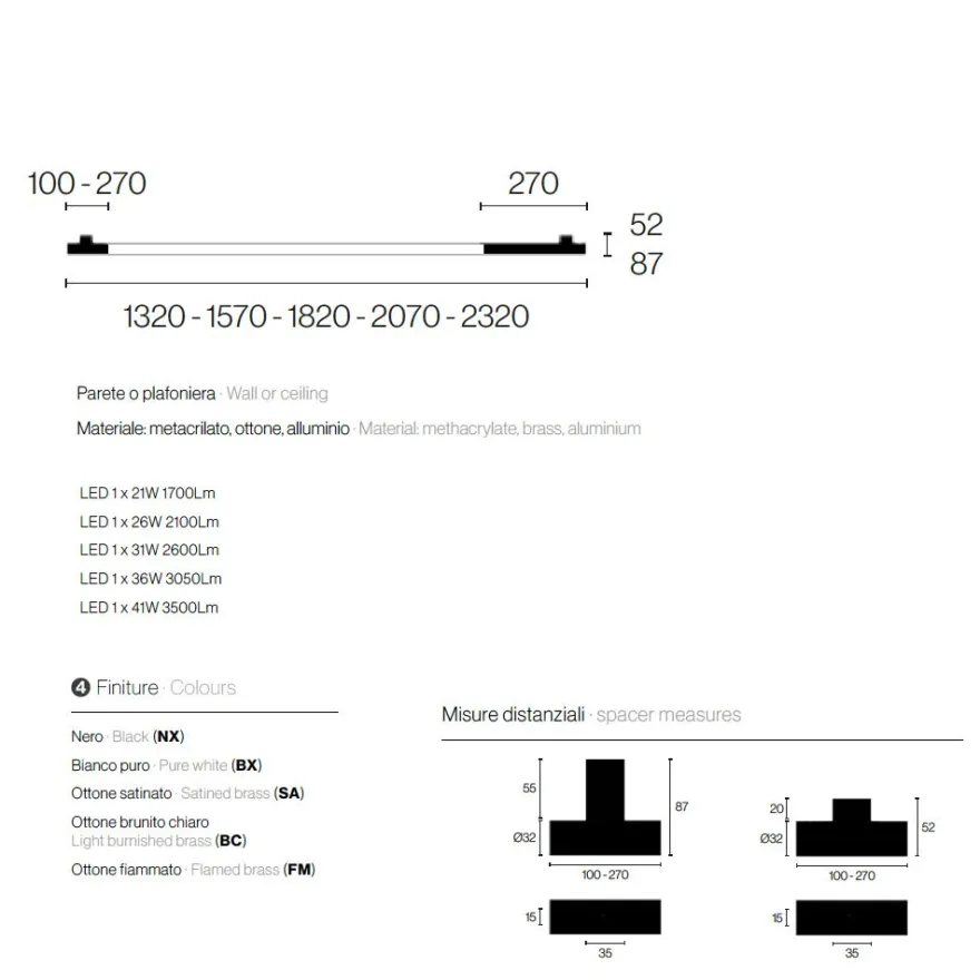 COSIMA Italienische Design Wandleuchte