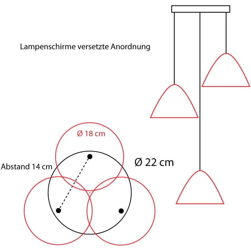 Deckenbaldachin mit drei Auslässen