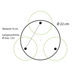 Deckenbaldachin mit drei Auslässen