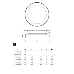 DIAMO IP44 Flache runde LED-Deckenleuchte aus Glas