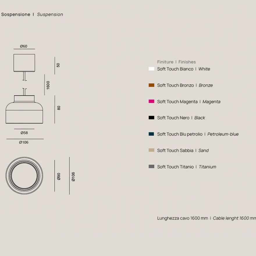 DOTTONE Kleine Pendelleuchte in vielen Farben
