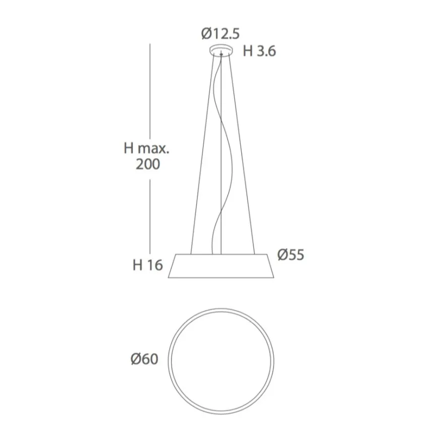 DRUM Große flache Pendelleuchte