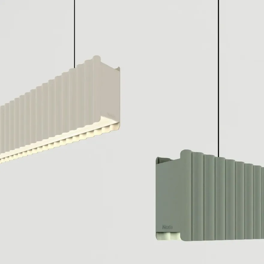 DUNE Lineare Hängeleuchte mit gewellter Front