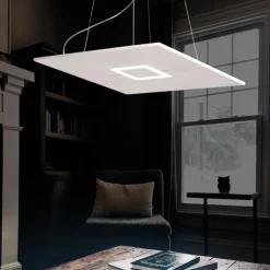 DUPLICO Flache quadratische LED Hängeleuchte mit Raffinesse