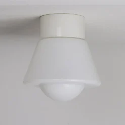 EDNA Weiße Deckenlampe im 20er Jahre Stil
