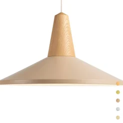 EIKON SHELL Große Pendelleuchte aus Holz und Metall