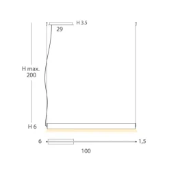 ESPADA Elegante LED Hängeleuchte - 100 cm