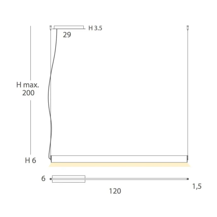 ESPADA Elegante LED Hängeleuchte - 100 cm