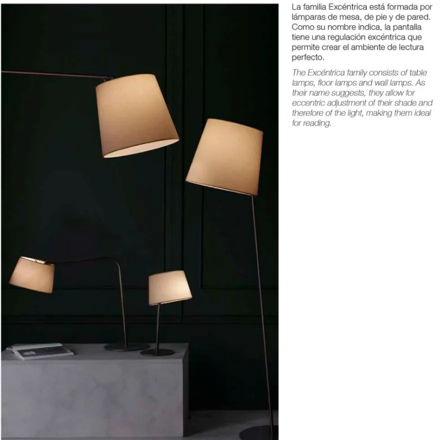EXCENTRICA Moderne Tischleuchte mit Textilschirm
