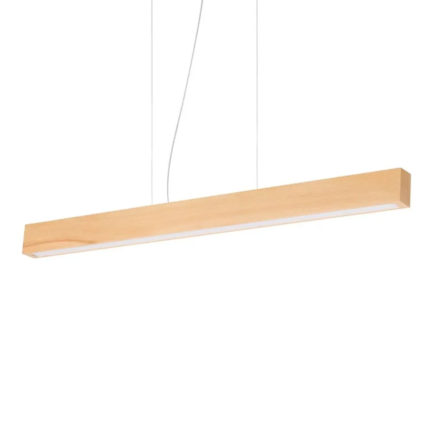 FELO Schmale LED Pendelleuchte aus Holz
