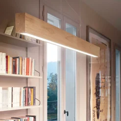 FELO Schmale LED Pendelleuchte aus Holz
