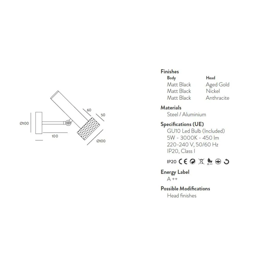 FOCUS Design Spot Wandleuchte