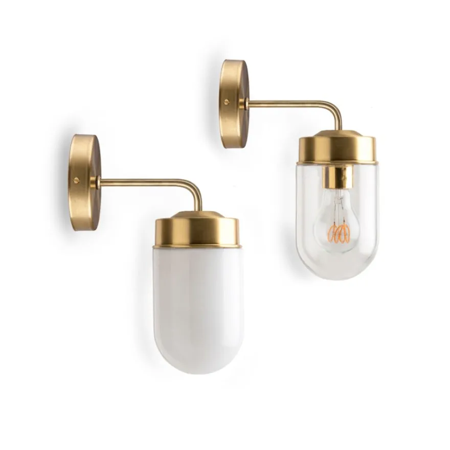FRIEDRICH Wandlampe Messing und Glas