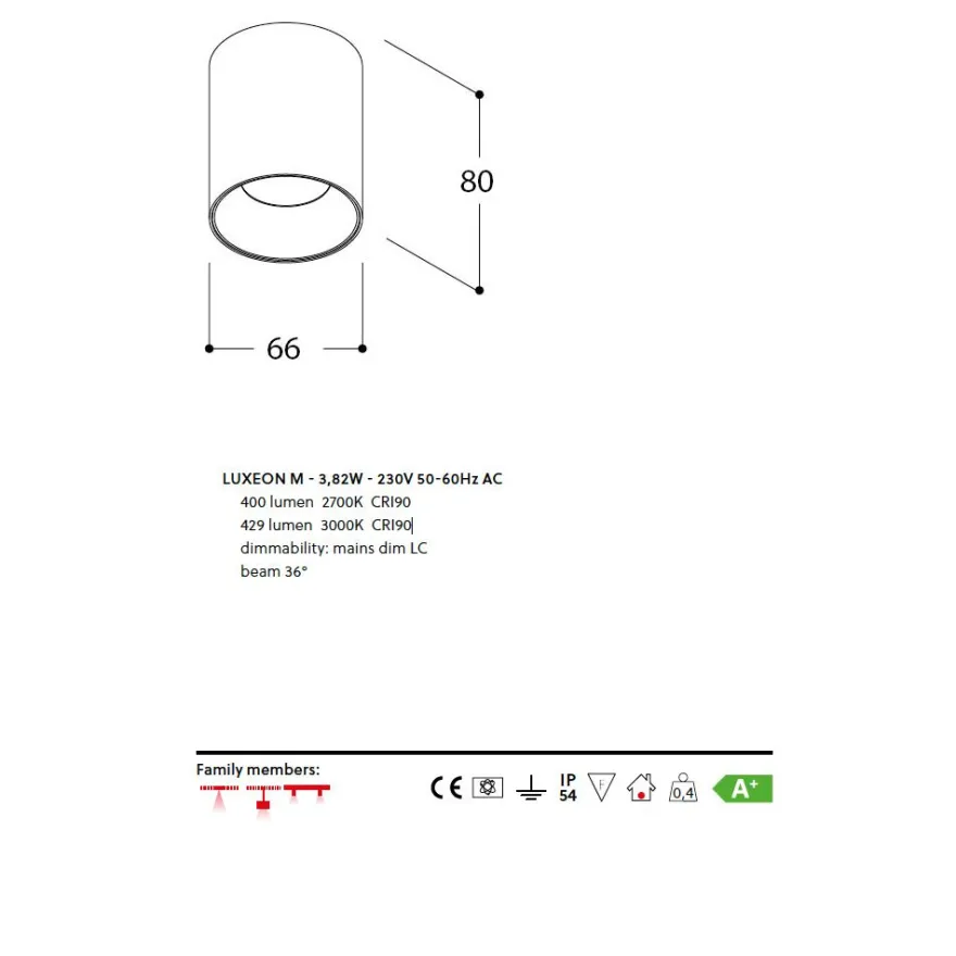 FUNNEL ON SPLASH Gerader LED Deckenspot IP54