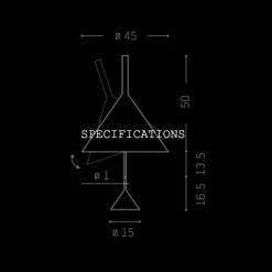FUNNEL Tischleuchte mit beweglichem Metallschirm in Trichterform