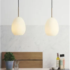 GILKA Nostalgische Pendelleuchte mit Opalglas
