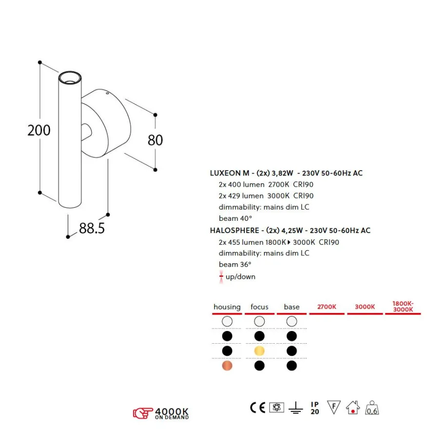HABANA Up&down LED Wandleuchte