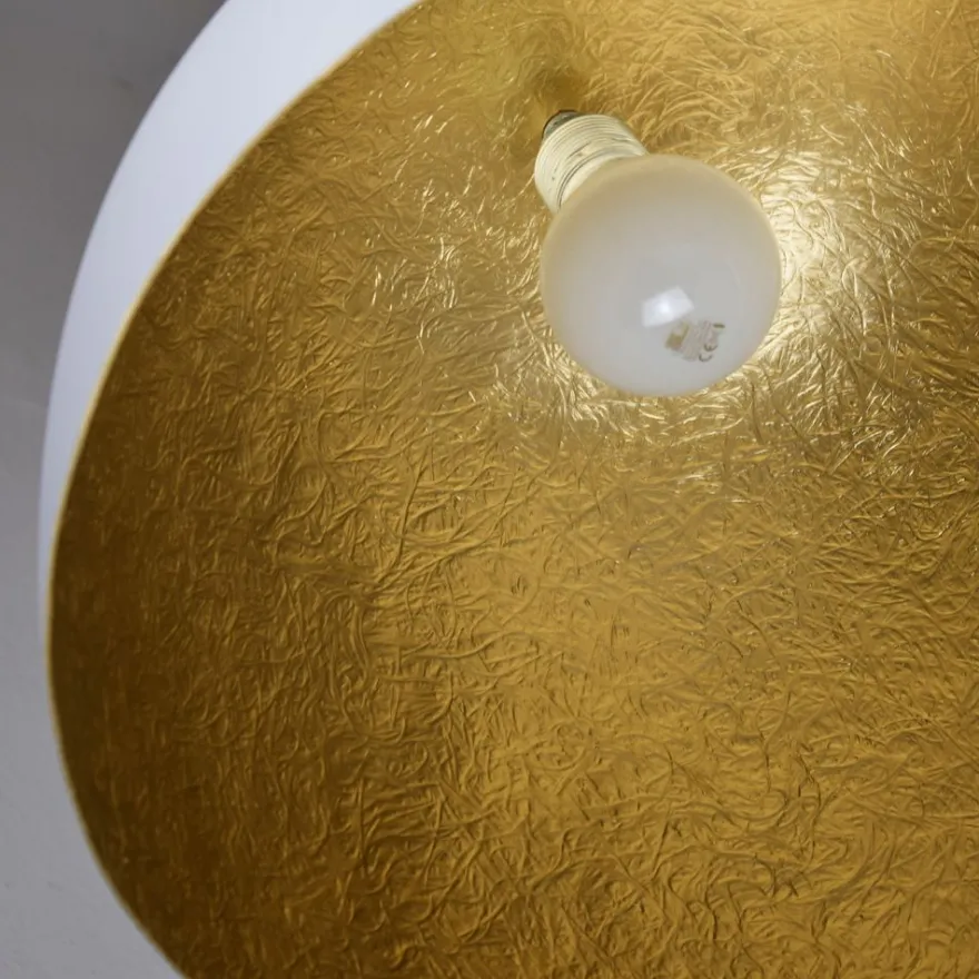 H2O Halbkugel-Pendelleuchte mit goldener Innenseite