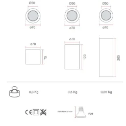 HUG TOP Deckenspot aus keramischen Material