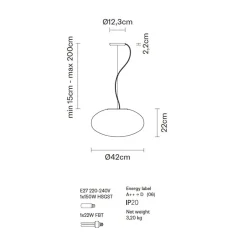 JOON Italienische Pendelleuchte mit Opalglas