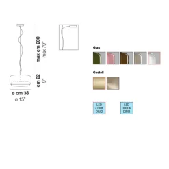 JUBE Große italienische LED Glaspendelleuchte mit Diffusor