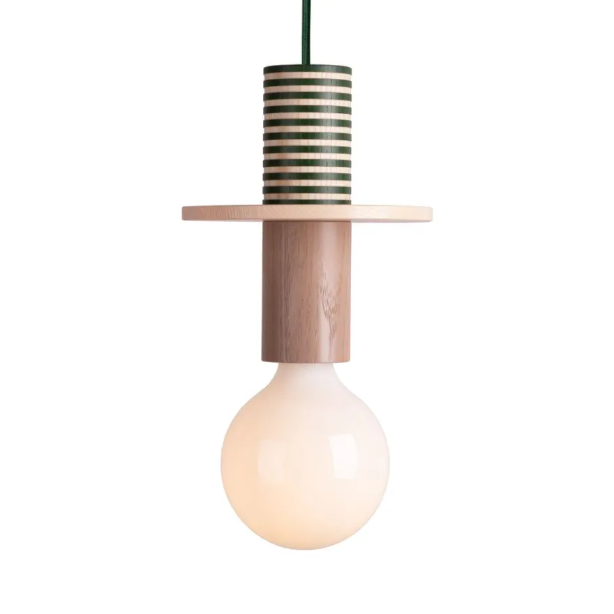 JUNIT Farbige Holzpendellampe im Memphis-Stil